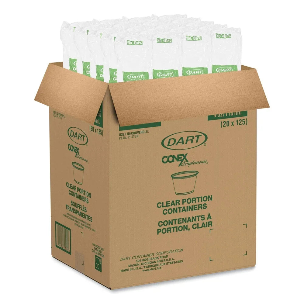 Clear Conex 4 Polypropylene Containers Complements - Dart (2500/Carton)] Portion oz. 400PC