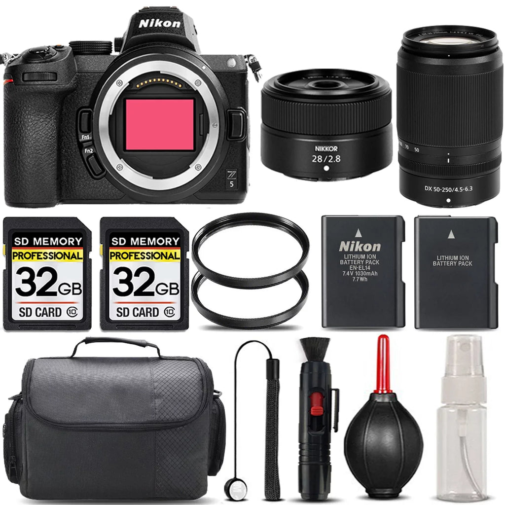 Backup Lens Kit Filter Z5 Mirrorless International + + + Case f/4.5-6.3 50-250mm Version UV + + 64GB f/2.8 Nikon Storage 28mm Battery VR with - Lens + Cleaning