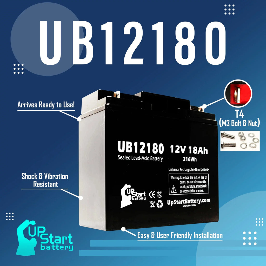 18000mAh, BATTERY 3x - (12V, Replacement SLA) 18Ah, OF GP12170B1 Compatible CSB Battery Sealed AMERICA - Pack UB12180 Acid AGM, Terminal, Universal Lead T4 Battery