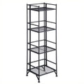 Tier Row Folding Black in Unit Transitional Metal Pemberly Shelf 4