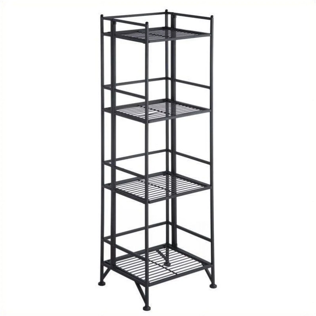 Tier Row Folding Black in Unit Transitional Metal Pemberly Shelf 4