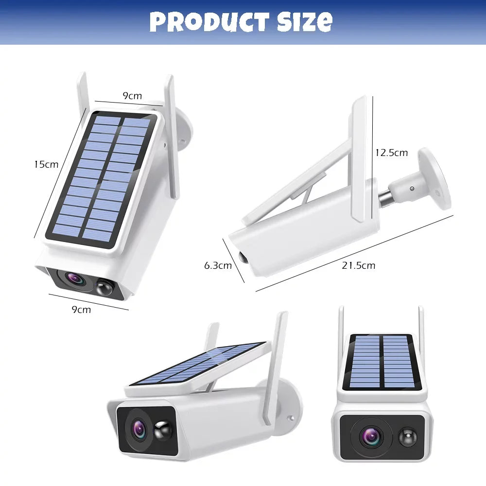 Wireless with Security Night Detection, Solar Talk, PIR Outdoor Panel, Security 2-Way Outdoor, Solar Vision,Waterproof, Cameras Camera White DFITO