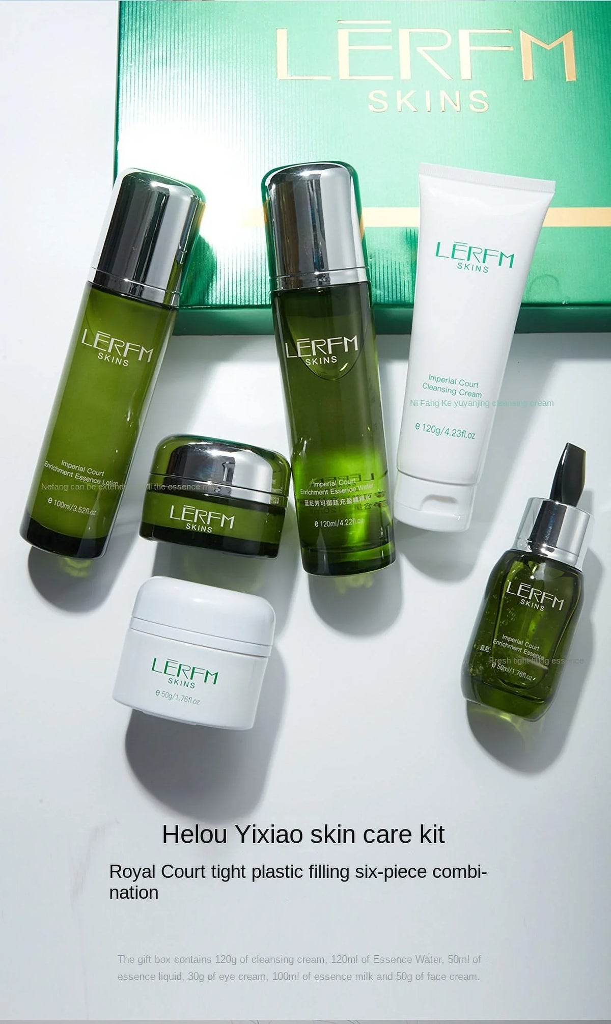 Face Serum Firming LERFM Cream Deep Pores Day 6Pcs Night Beauty Oil Face Toner Skincare Cleaning Products Control Whitening Set