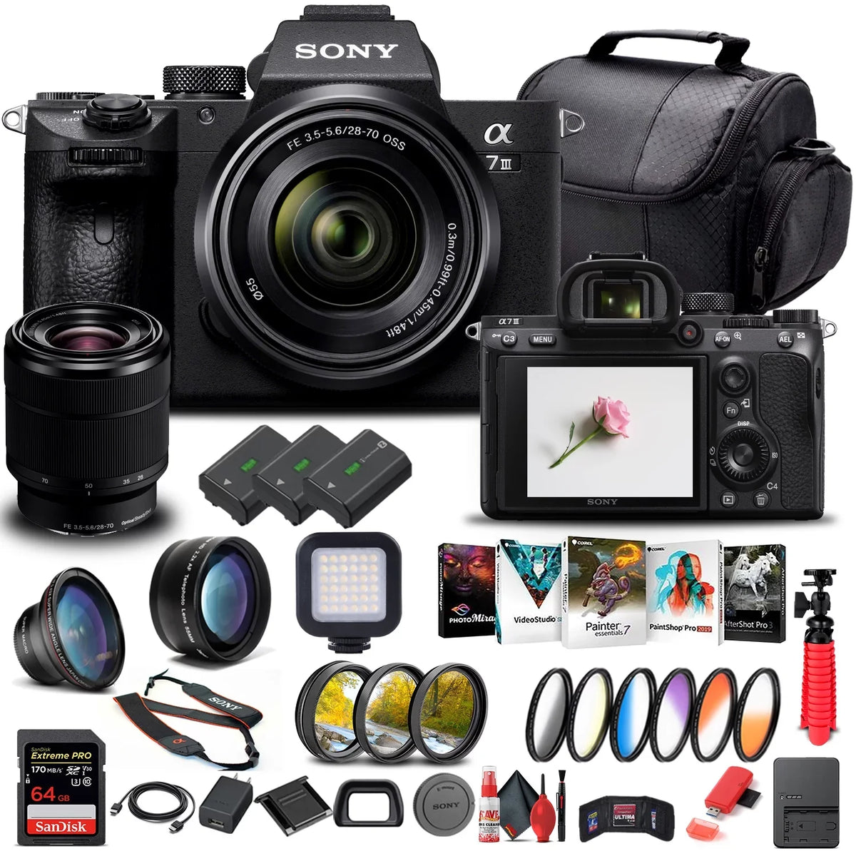 Bundle Alpha III Mirrorless - Camera Lens Advanced ILCE7M3K/B 28-70mm W/ a7