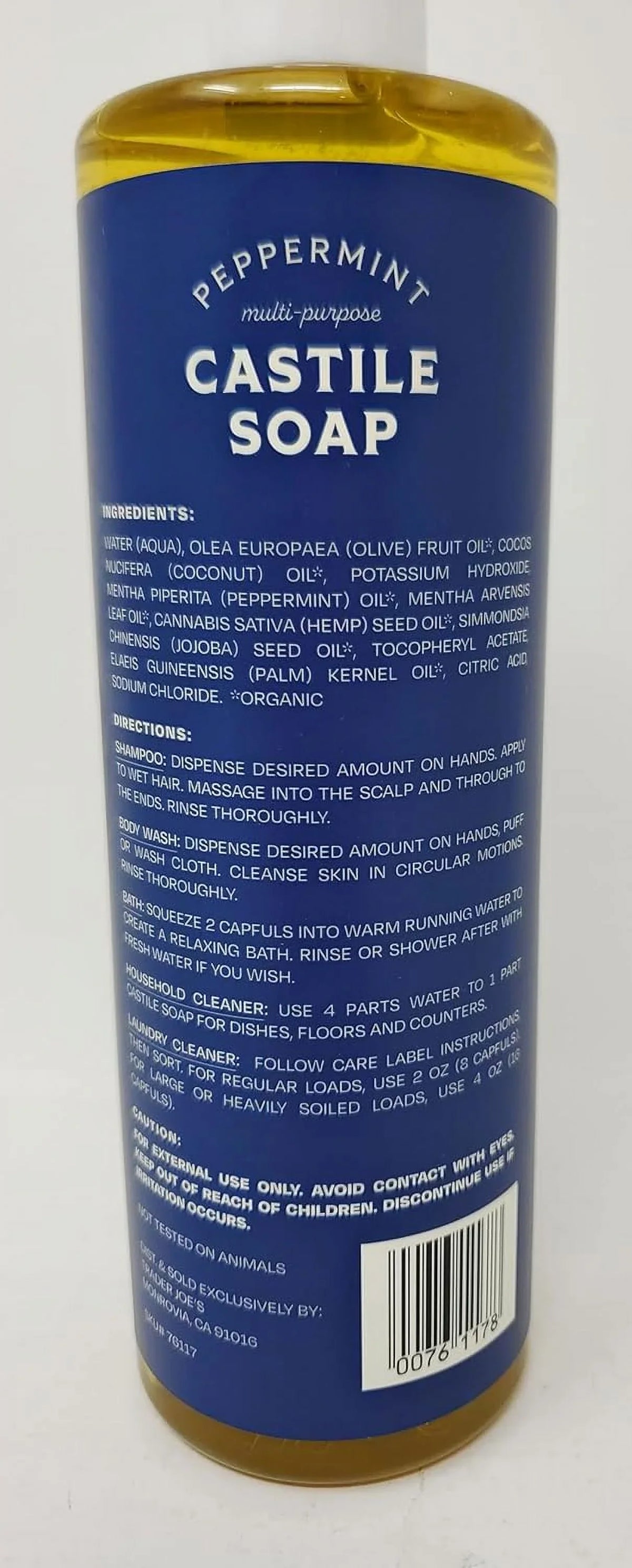 Soap oz/434 Peppermint Oils 16 ml Multi-Purpose 1) (Pack Hemp, Castile Olive, Made With Jojoba Joe's Trader and of Coconut, fl