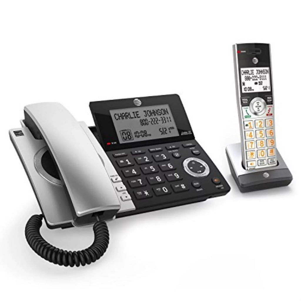 AT&T CL84107 DECT with with Phone 6.0 Blocker, Black/Silver Smart Call Handset Corded/Cordless 1 Expandable