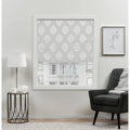 Shade, 34"x64", Blackout Home Roman Exclusive Marseilles 100% Silver Damask