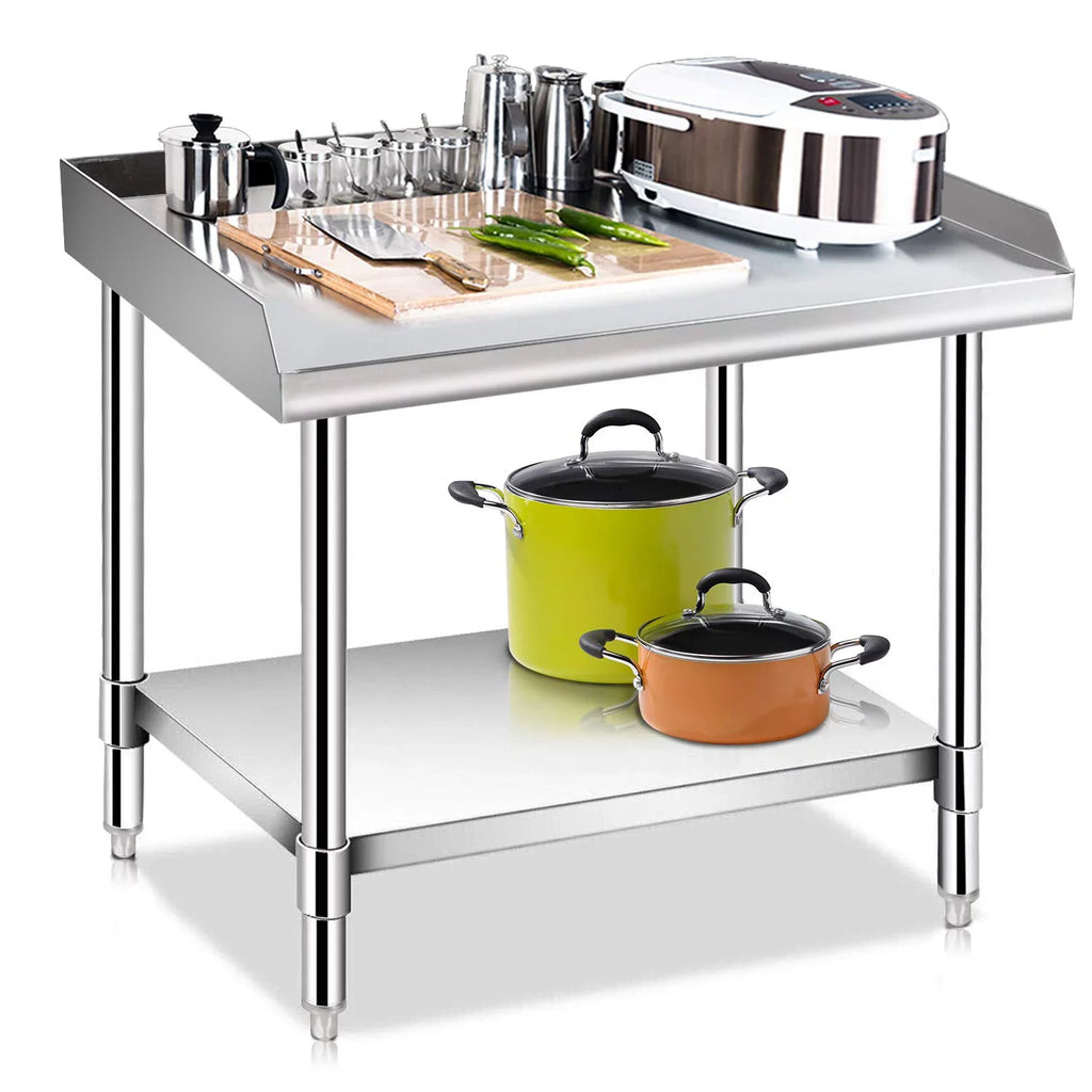 Workstation Steel Undershelf Kitchen & Kitchen - BBQ Equipment Inches Table Hotel-Heavy Stand with Home for 24x28 Stainless - Grill Restaurant Work Duty Table