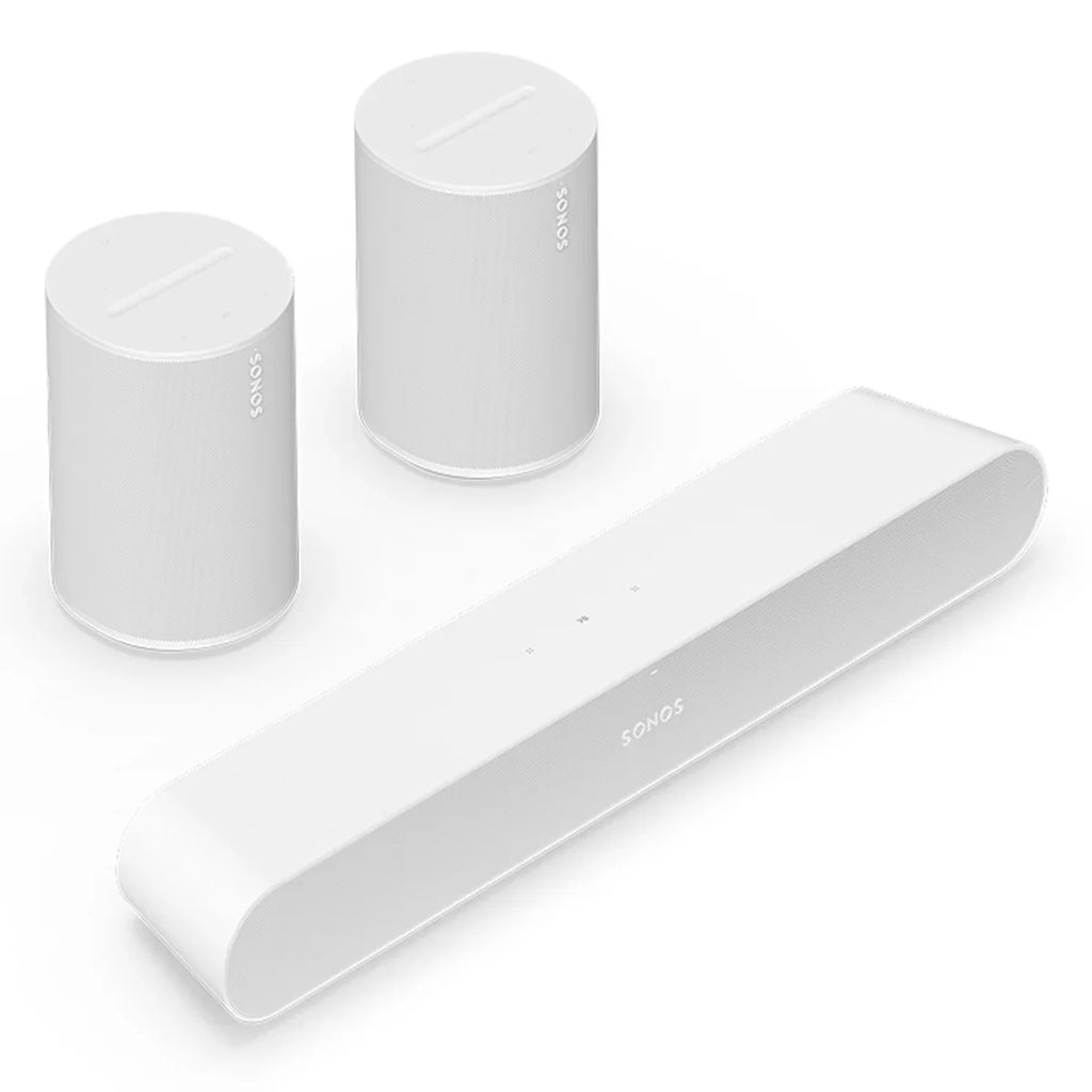 Set Compact Wireless Ray Surround and Smart with Sonos Pair of Soundbar Era Speakers (White) 100