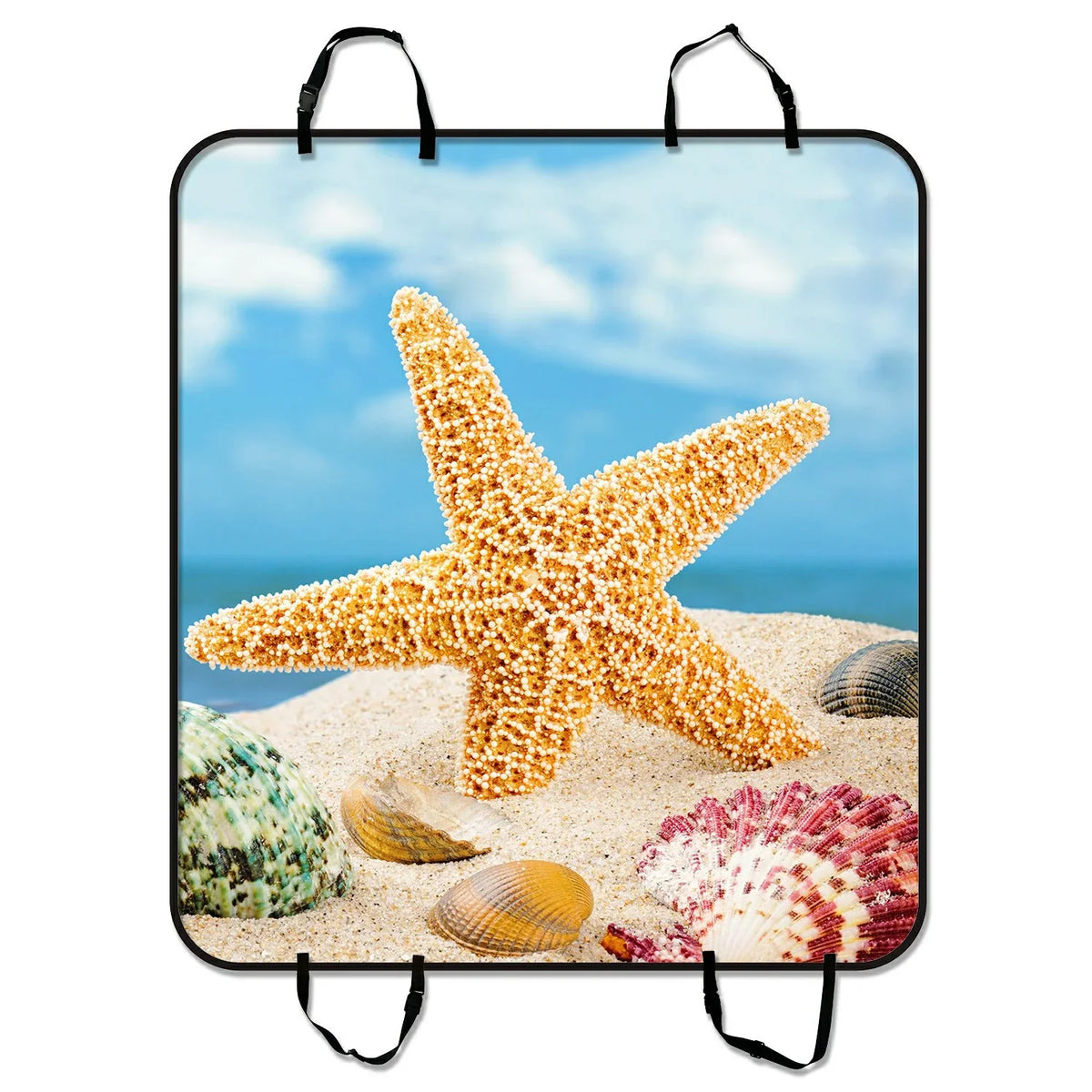Cargo Car Trucks Trunk 54x60 GCKG Seat Starfish Mat Sand SUV inches Dog Car Pet Beach Cars Seat Cover Hammock and Sky For Summer Mat Mat Seashell