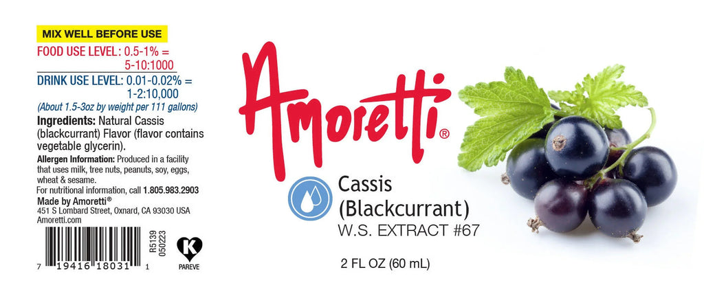 Savory, Brewing, oz Friendly Keto - Cassis For and Pastry, Perfect Concentrated Soluble 4 Highly (Blackcurrant) Water Kosher more, Vegan, Amoretti Preservative Free, - Pareve, & Extract