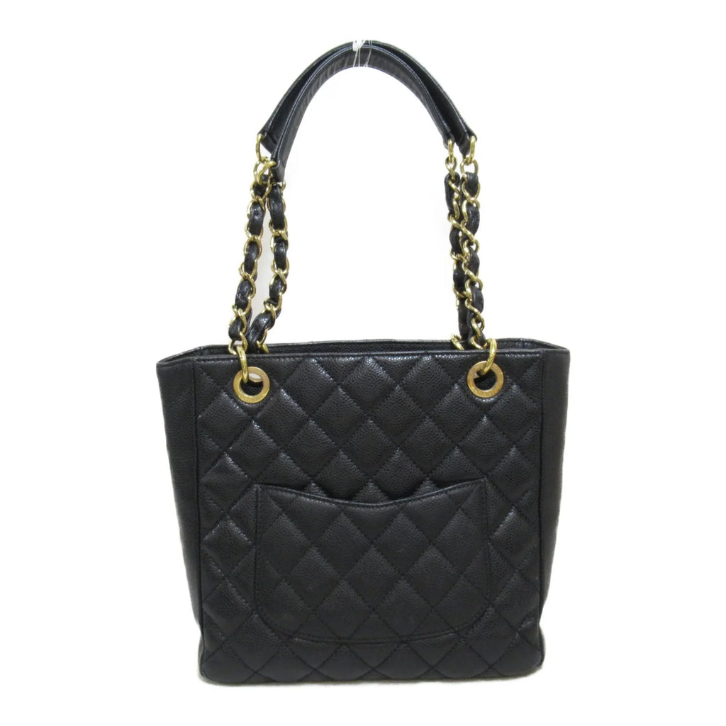 Matelasse Calf) (Grained ChainShoulder Black Pre-Owned Caviar Bag Skin (Fair)