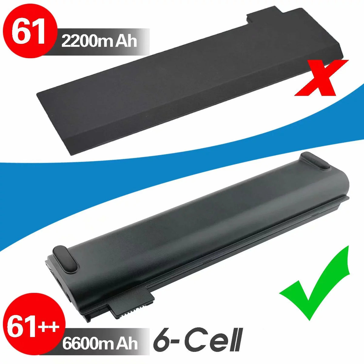 Laptop with Series Compatible ThinkPad 61++ Lenovo Replacement (10.8V Battery T470 EBK T580 01AV428 72Wh) A475 A485 01AV427 01AV492 P52S T570 P51S TP25 T480