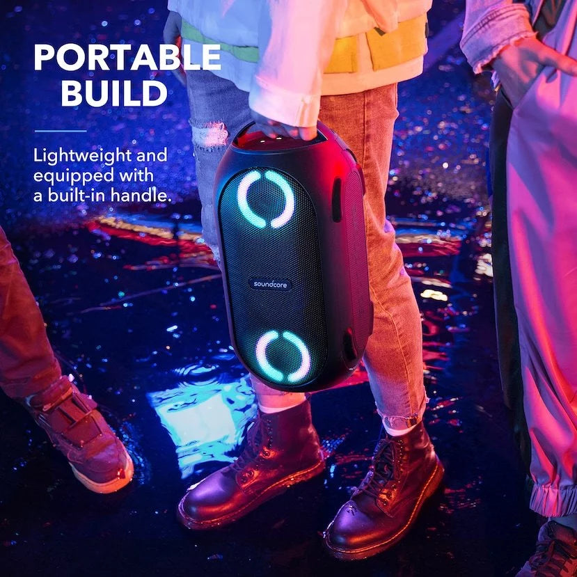 | A3390Z12 | Anker- Black Portable | IPX7 Playtime 80W PartyCast by Soundcore | Waterproof Speaker 18-Hour | Rave