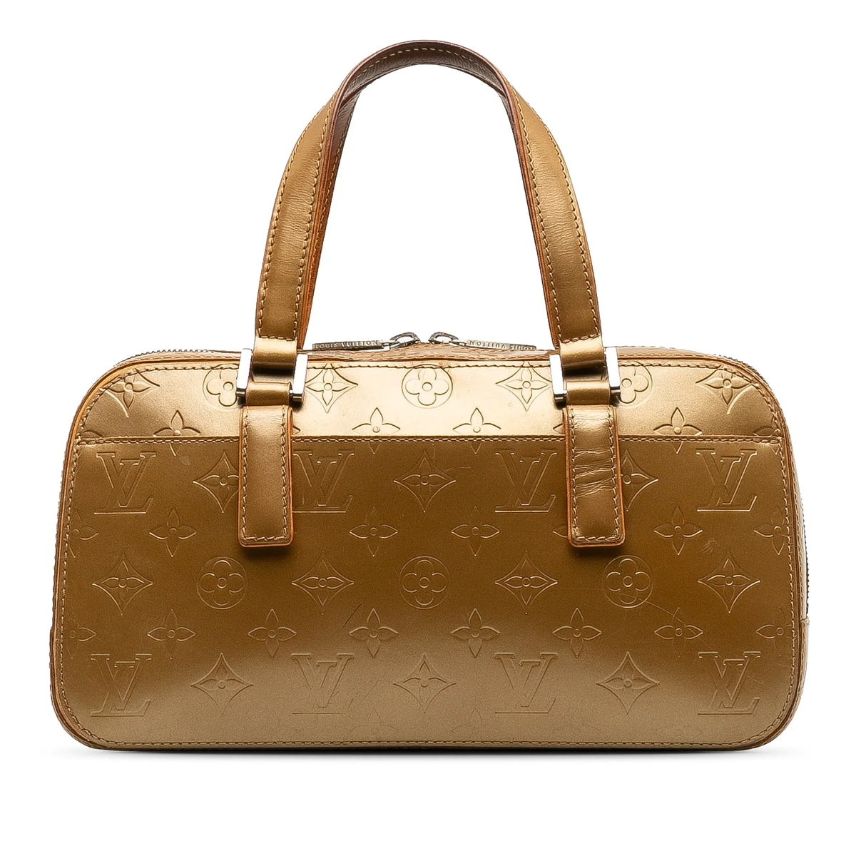 Pre-Owned Calf Top Unisex Mat (Good) Handbag Authenticated Leather Brown Monogram HandleBag Shelton