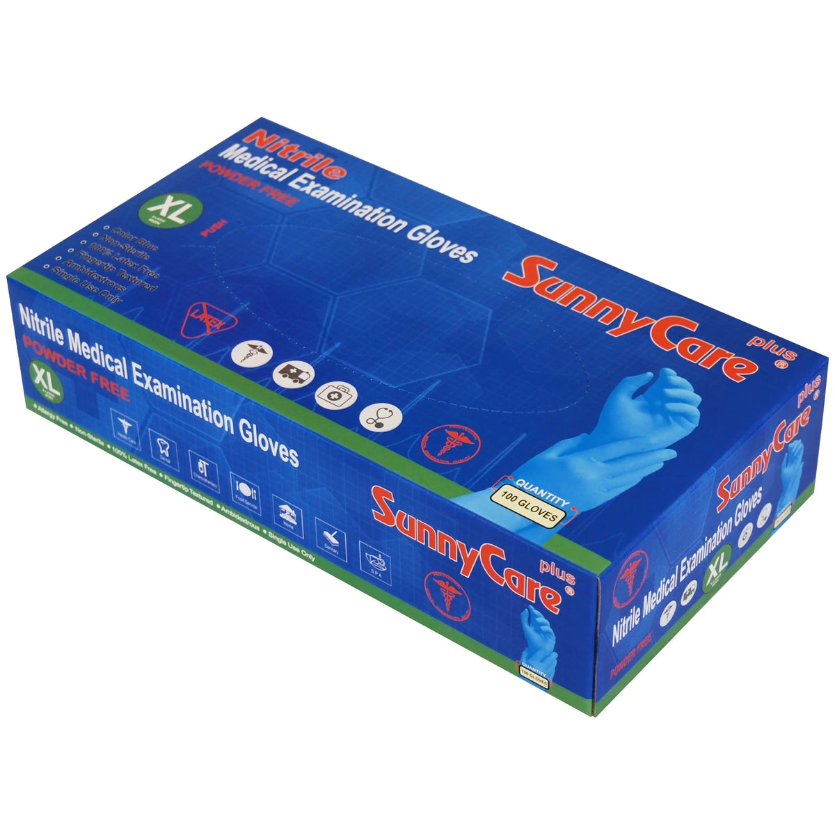 1000 Chemo-Rated Size: Exam Medical Nitrile (Non X-Large Powder Gloves Free SunnyCare Vinyl Latex)