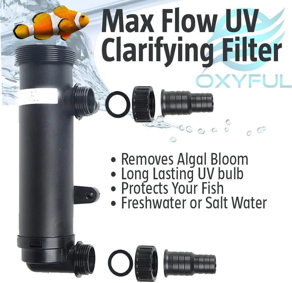 Koi Clarifier Lamp UV For Pond Ultraviolet Light 9W Non-Submersible Fish Filter 11" Aquarium