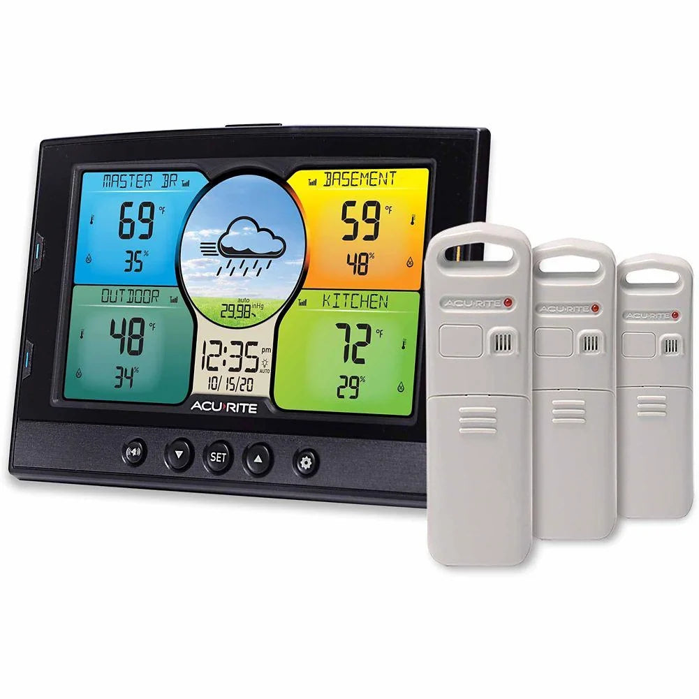Sensors, 3 with AcuRite Humidity Temperature and Station 100HV