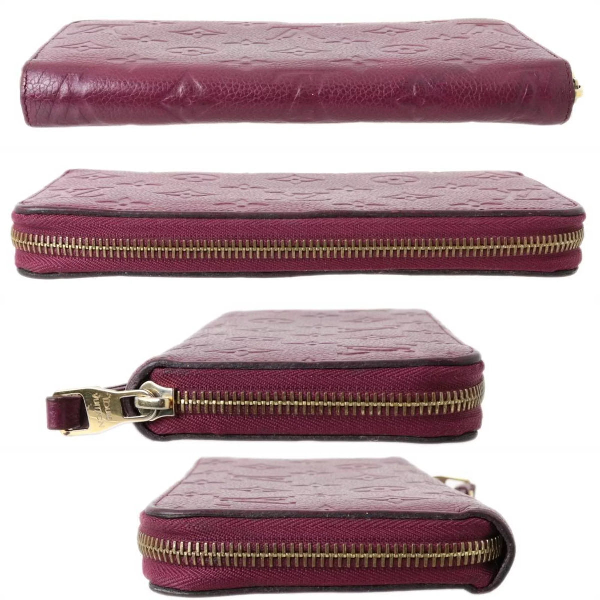Amplant Monogram Zippy Pre-Owned Cherry Wallet (Fair) M68571 Berry Long