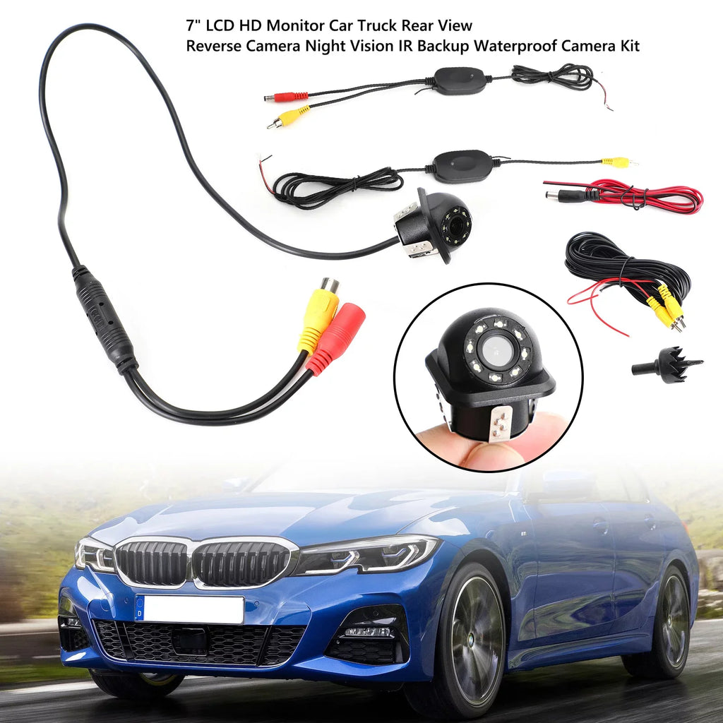 Car Reverse Backup 170° 8 View Night Rear Kit Wireless View CMOS LED Camera HD