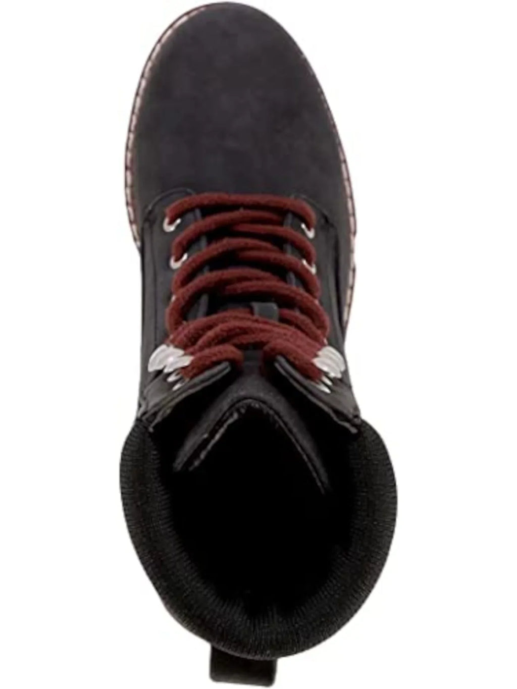 NAUTICA Black Media Boots Womens M Lace-Up Strap 8 Romilly Toe Hiking Mixed Round Logo
