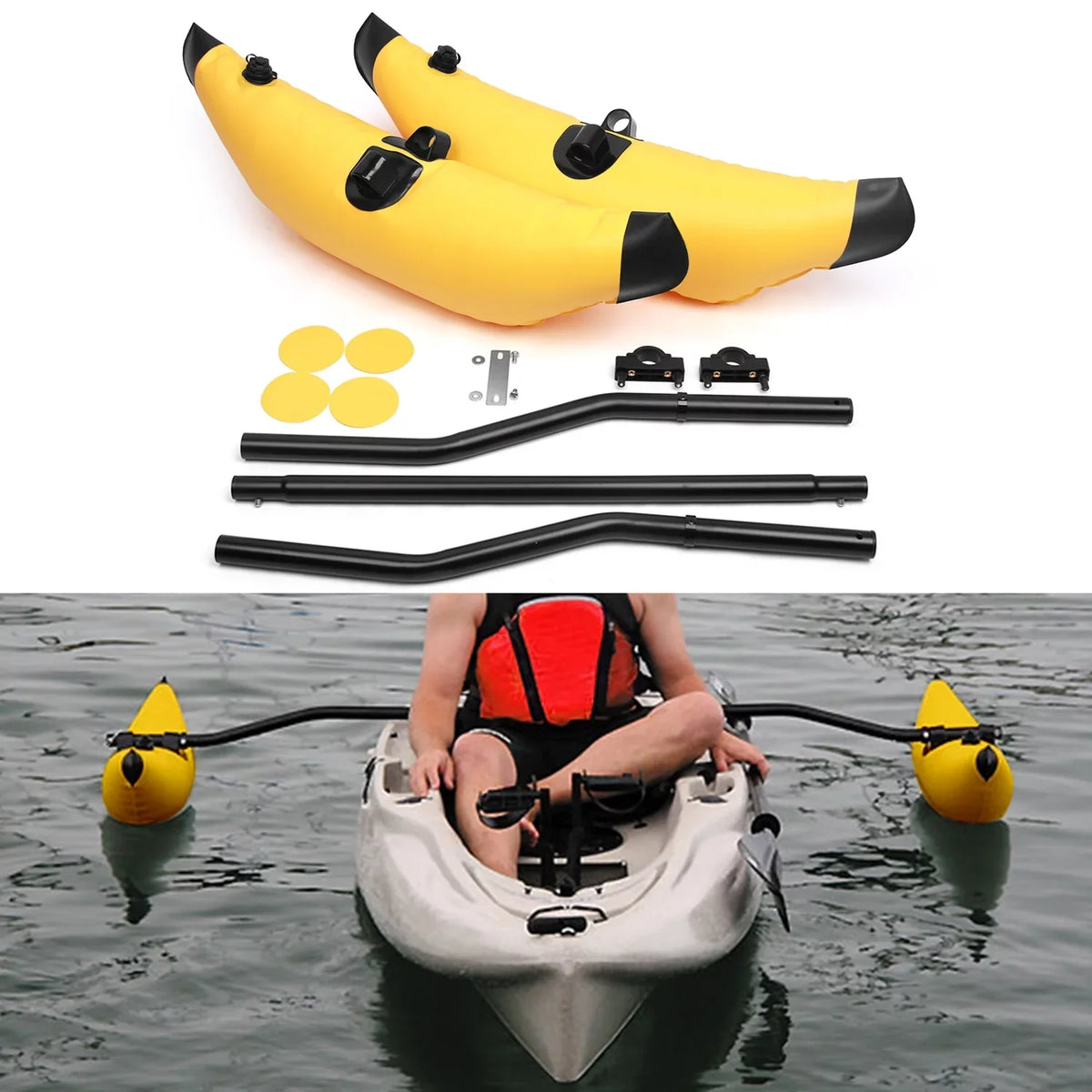 Kayak Float Kit Stabilizer Inflatable Standing with Boat Sidekick Fishing Float PVC Outrigger Kayak Arms System Rod Meterk