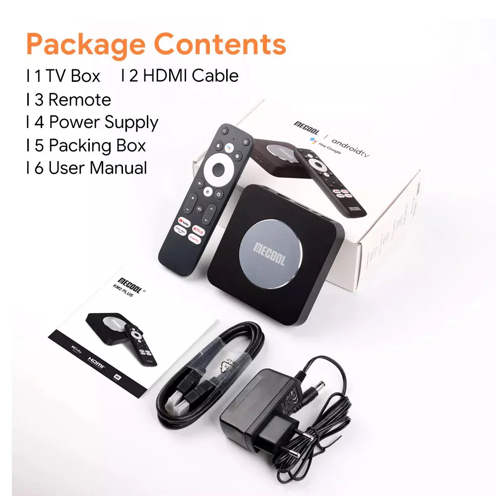 KM2 2GB Smart BT5.0 S905X4 Box 2023 11 4K Mecool Support 16GB TV USB3.0 Amlogic Certified BOXPUT Box TV Netflix Box Plus TV SPDIF Android