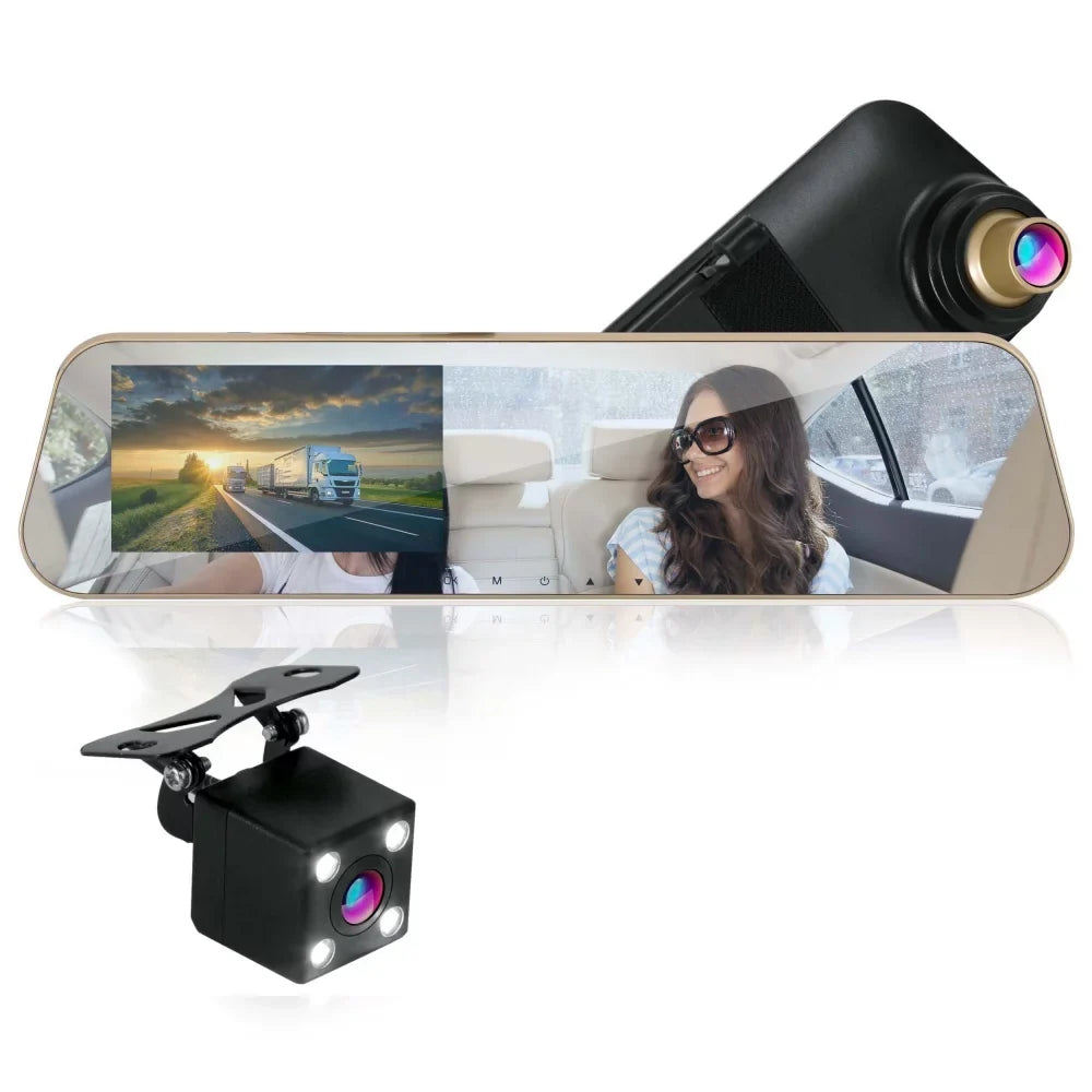 1080p Dual Cam, Touchscreen 4.3’’ Camera PLCM4567 Display Pyle - - System HD & Dash Vision, Vehicle Night Monitor Waterproof Backup with Cam DVR