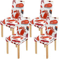 of Sushi Cover for Room Stretch Dining Salmon Wedding Squids Protector Seat Shrimps Set Steaks 4 Slipcover Chair Hotel FMSHPON Crabs Party