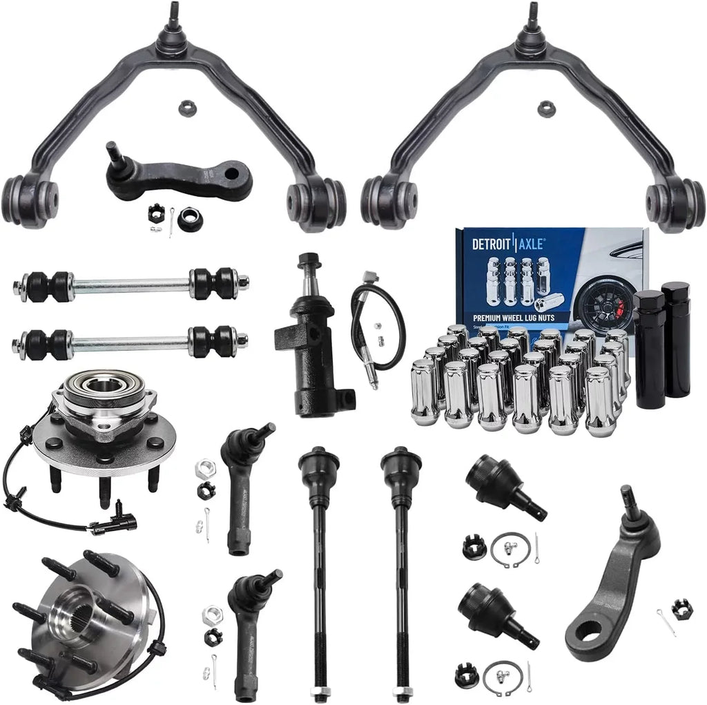 Axle Wheel 4WD Tahoe w/Keys + 1500 Lugnuts Detroit for - Front Replacement Suspension Kit 2000-2006 Sierra Control Hubs 24pc Escalade Arms Silverado
