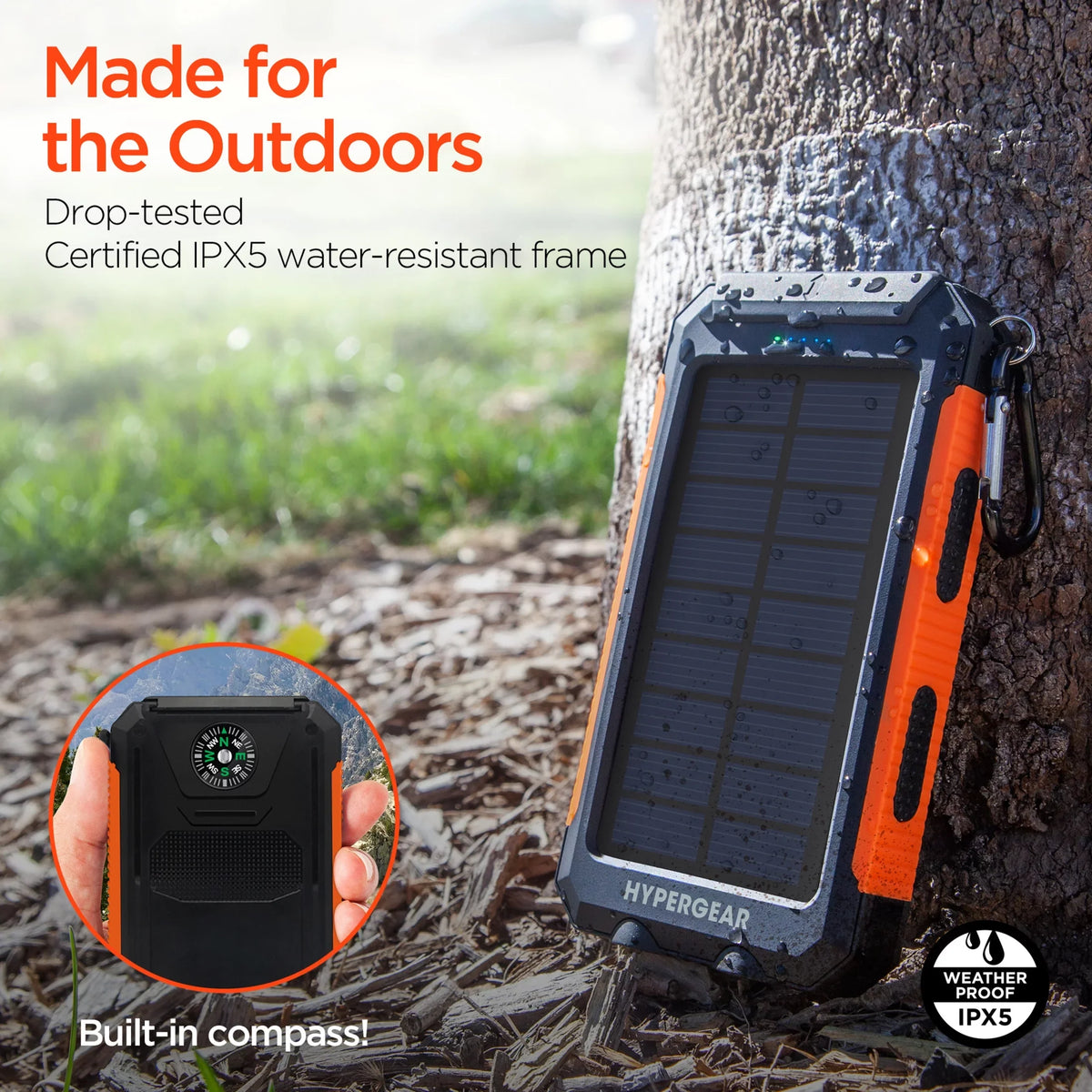 Solar Bank, Black 10000mAh 13681-HYP Power HyperGear