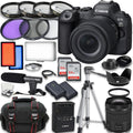 RF Camera Microphone, 2X Cards, Video Extra with Accessories STM & including: Mirrorless Battery, f/4-7.1 24-105mm R6 II More IS Case 64GB Memory Lens, EOS Light, LED Canon Mark