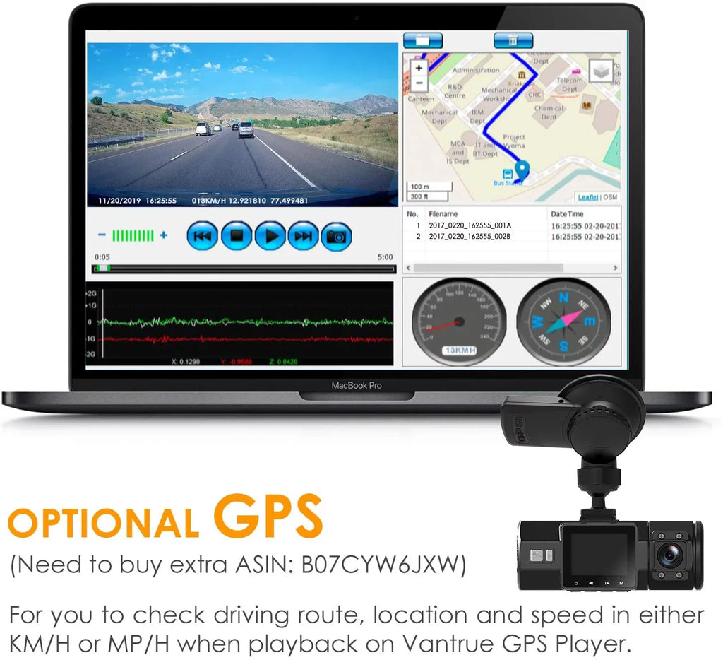 Night 1440P, Vantrue Front Pro and 1080P N2 Dual Parking G-Sensor, Single Dash 24hrs Loop Dash Vision, Uber Camera with Car Recording Camera Front Mode, Interior Cam,