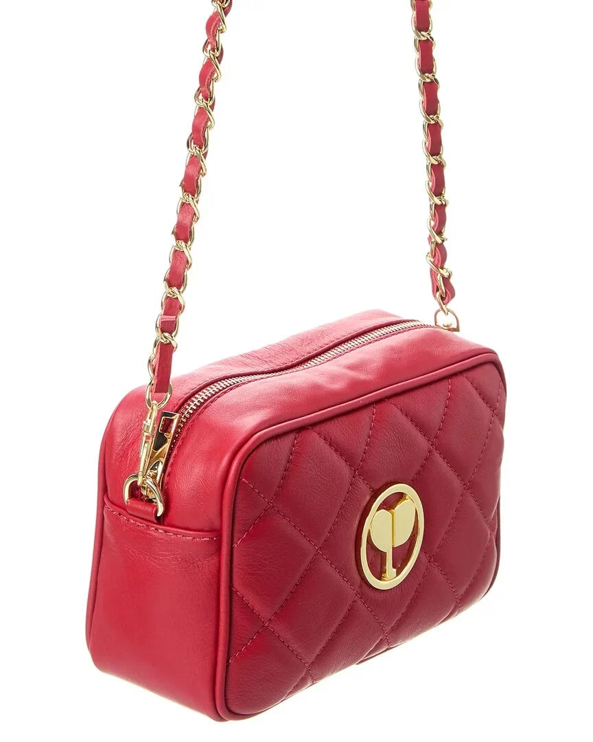 Leather Persaman Ophelia New York Quilted Red Crossbody,