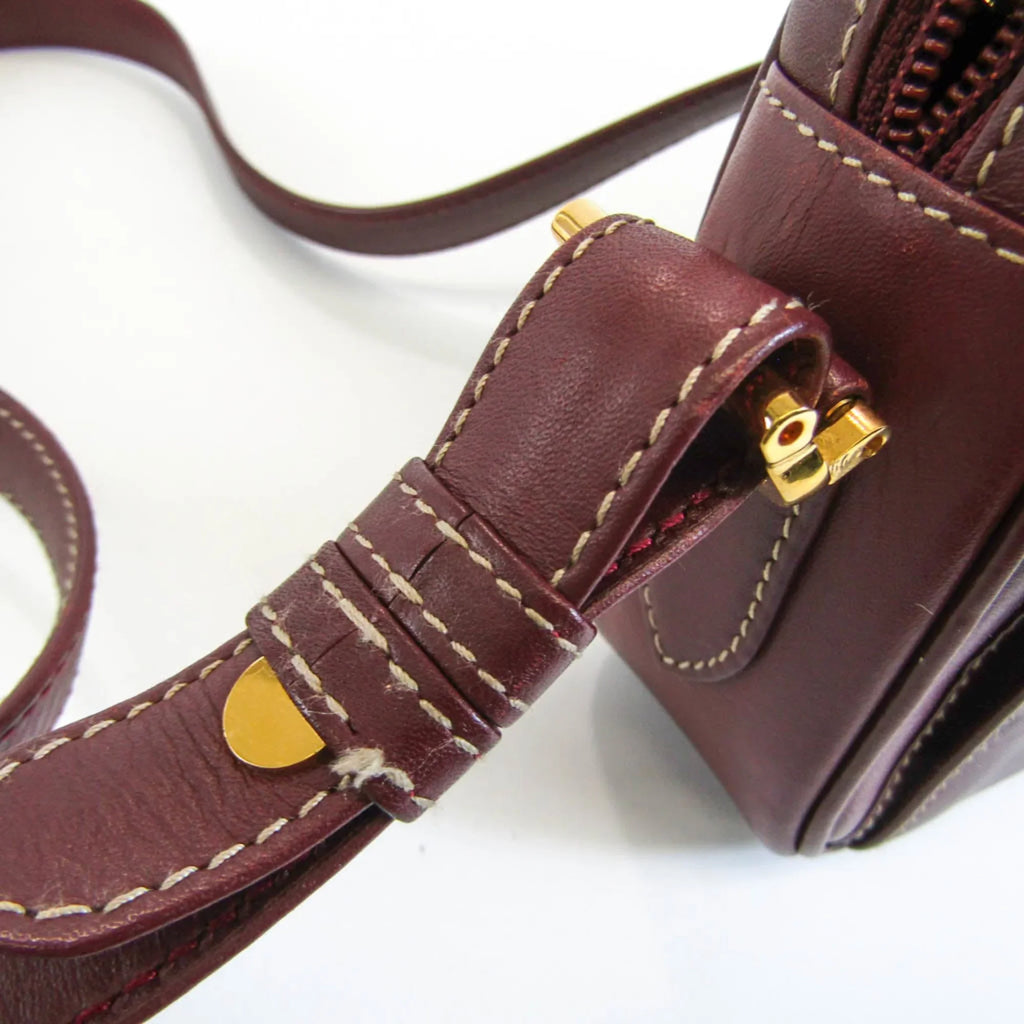(Good) Leather Women's Bordeaux Must Bag Shoulder Cartier Pre-Owned