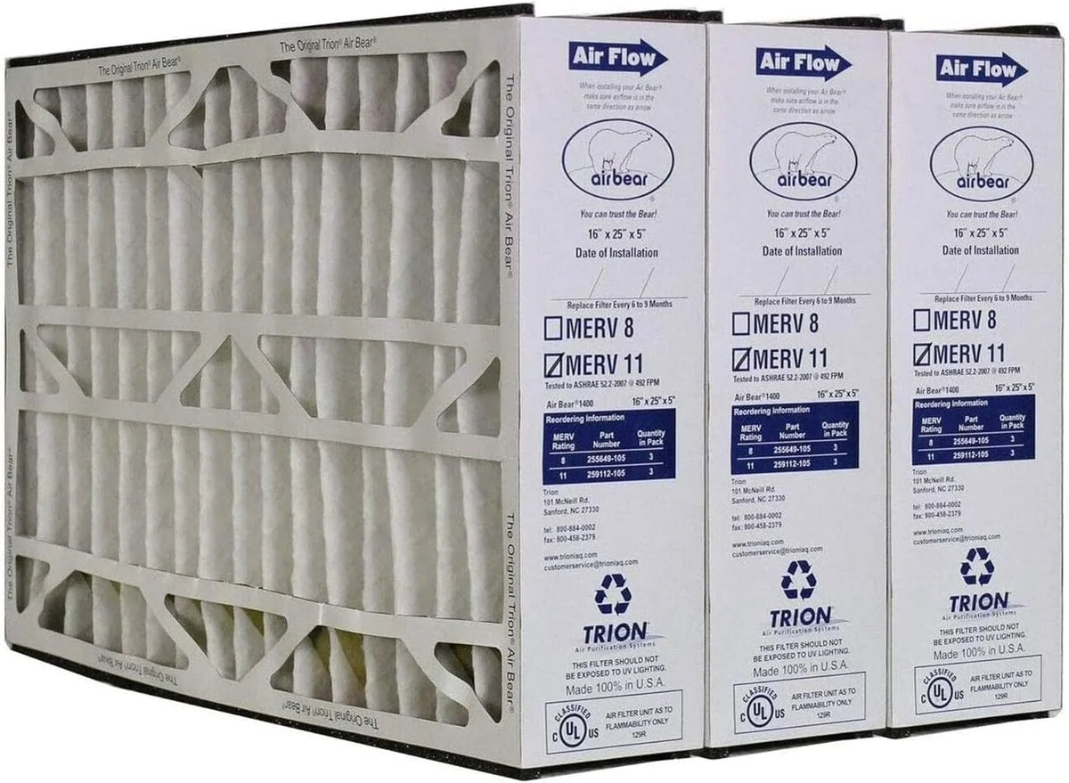 Systems, Purifier for Purification Bear x 5 11 25 White x Replacement Cleaner Pack) Air Air Inch 16 Performance High Filter (3 MERV