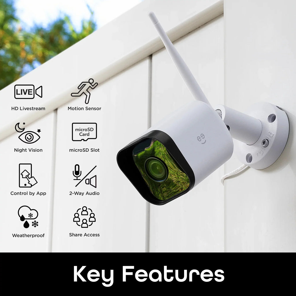 Only Hawk 3 Outdoor Smart Camera, (Supports Weatherproof, Geeni Security 1080p 2.4GHz HD 2-Pack IP66 Wi-Fi) WiFi