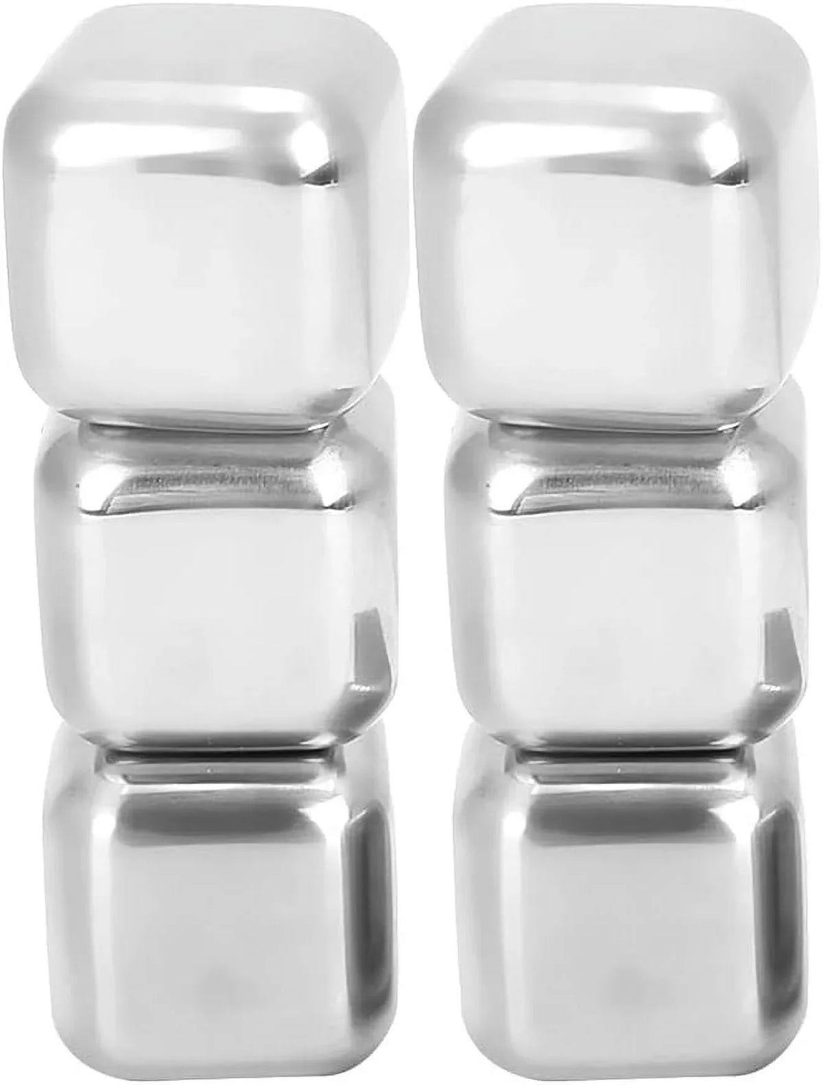 Chilling Vodka Red Stone Drinks(6Pcs) Stainless Rocks Bar Cubes Steel Cubes Scotch Beverage Reusable Ice Wine for Beer Whiskey Ice Balls Ice Metal Sphere