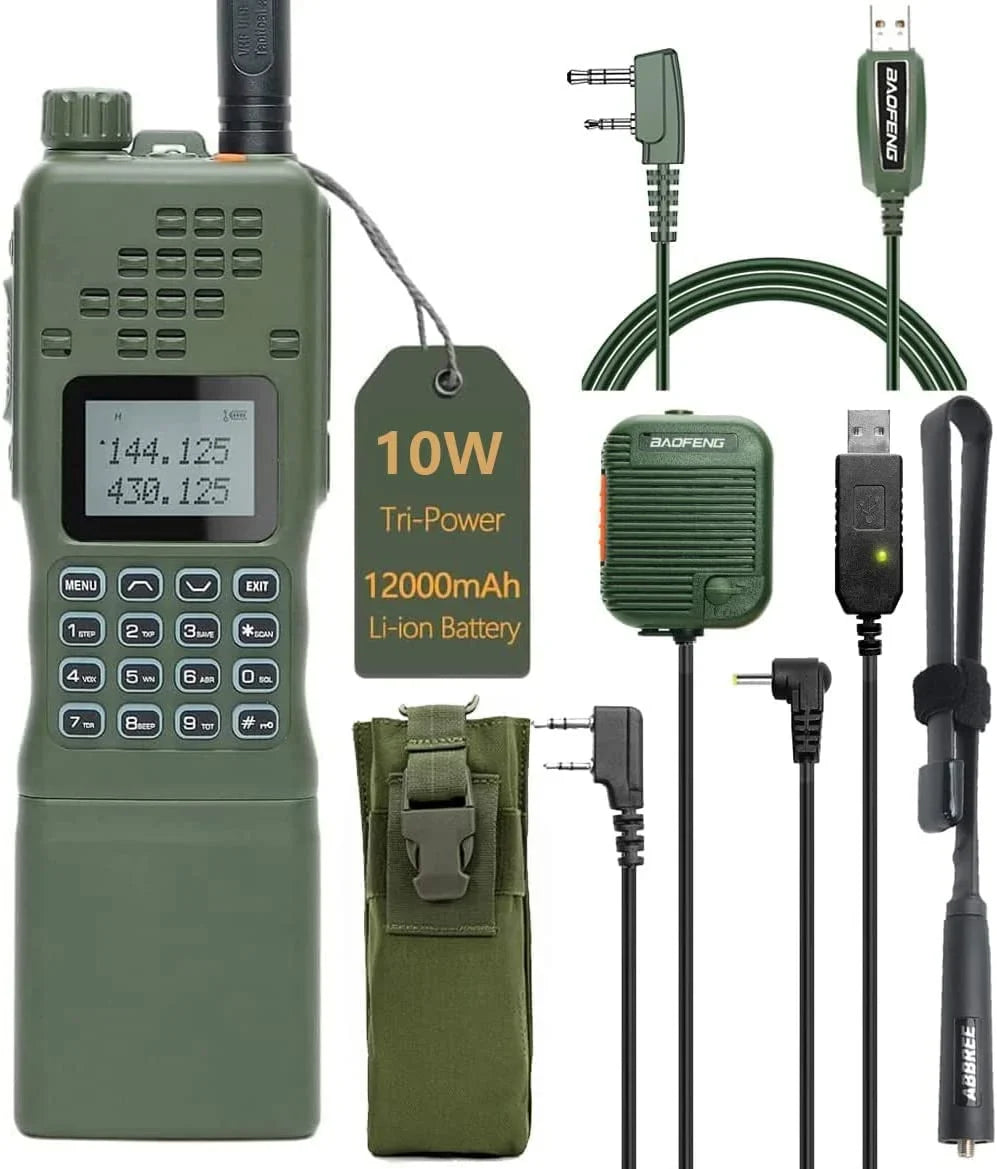 Charger Foldable Talkie Full mic,18.8 inch Programming Walkie Shoulder Long Radio ABBREE&BaofengAR-152 Cable Rechargeable with Two 10W and Antenna,USB AR-152 Tactical Bag Kit Cable,AR-152 Range Way