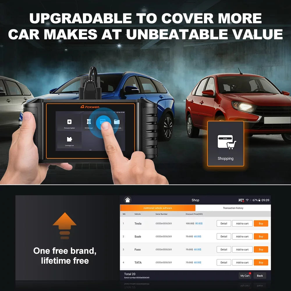 Scanner Code Service Scanner Auto Analyzer Control Bi-Directional 30+ OBD2 Scanner NT710 Automotive Scan Scanner Automotive System Diagnostic Reset Full Wireless Foxwell Reader Tool Car Automotive