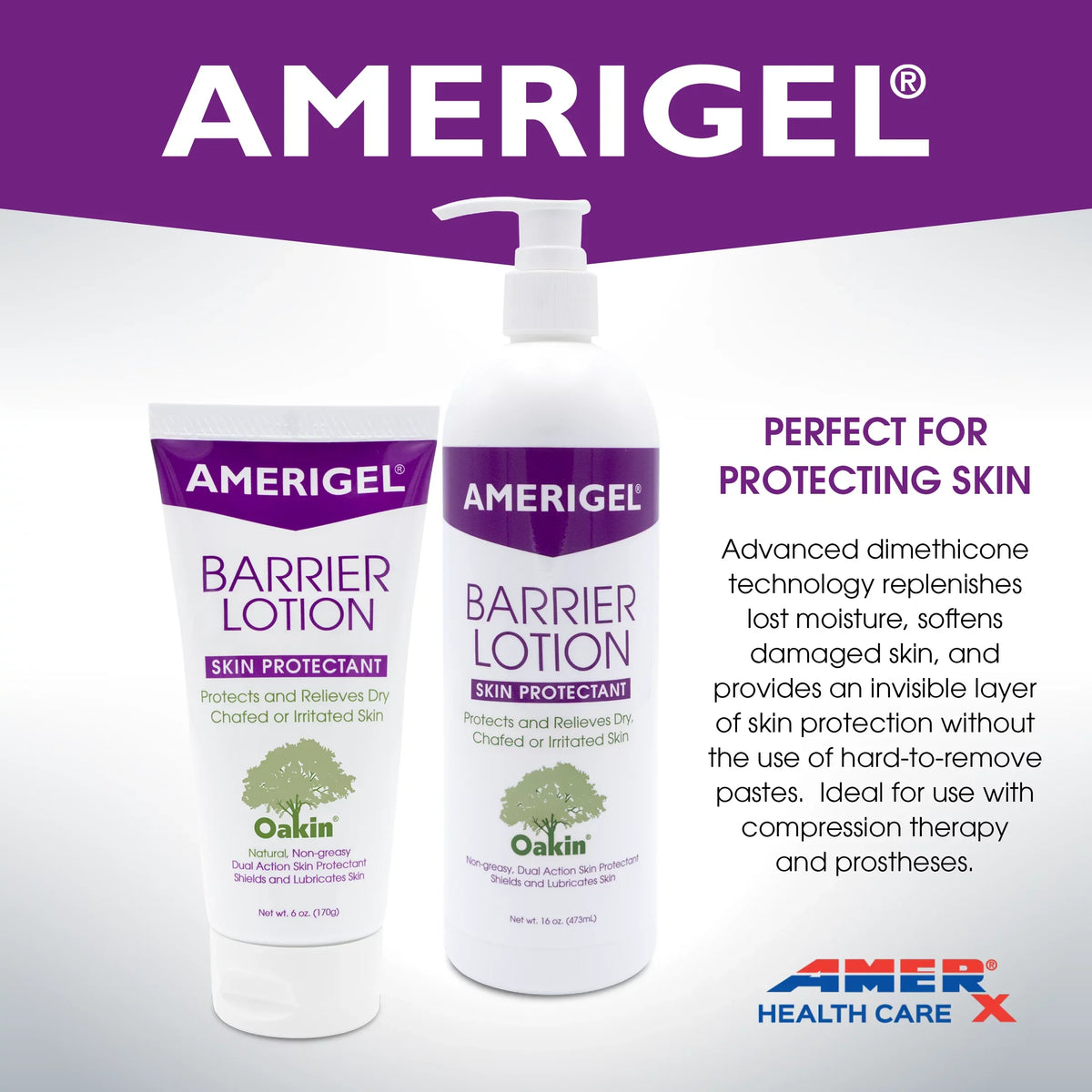 All Tube) Chaffed Lotion Skin Skin Invisible | Types - (6 Protectant AMERIGEL oz. Skin Barrier |