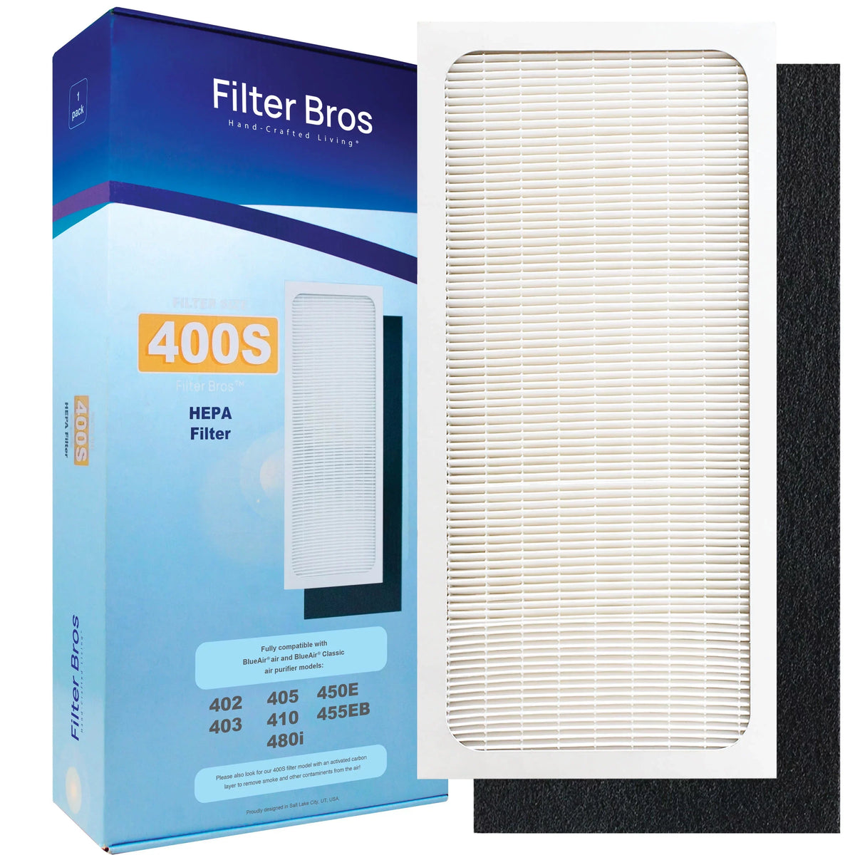 450E, 403, Series BA-400S Compatible HEPA Replacement 480i, 400 Bros SmokeStop 405, Filter Filter Particle Blue Dual BLUEAIR 455EB For 410, With Protection 402, Sky