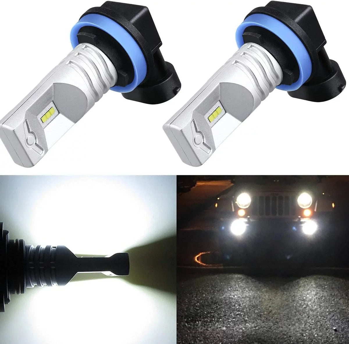Bright H8 LED Alla 2014 Santa 6000K Replacement 2013 H8LL 2x Bulbs 2015 Xenon Front White Lamps Light for Super Fe 2016 Lighting XL Fe/Santa Fog