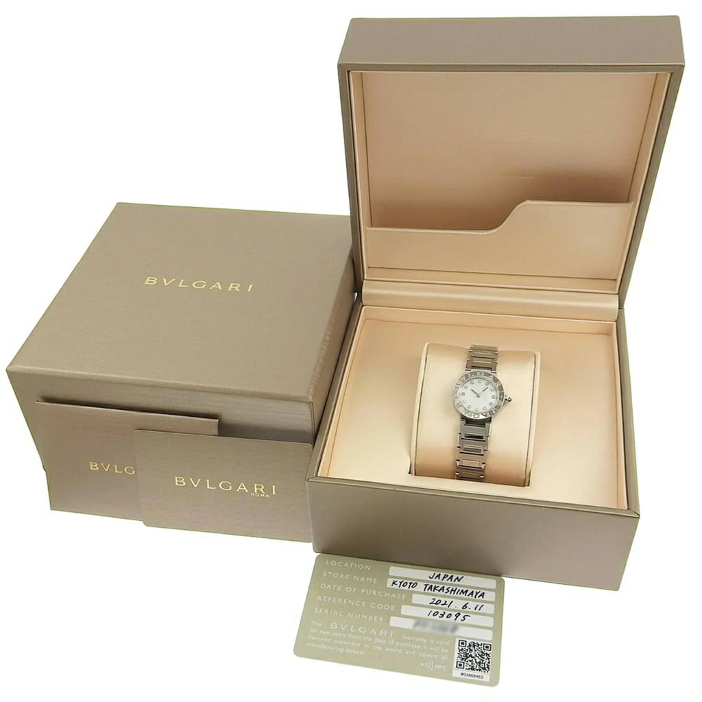 New) Diamond Mother Dial BVLGARI (Like Pearl Bulgari Battery Shell BB23S 103095 of Pre-Owned Watch 12P