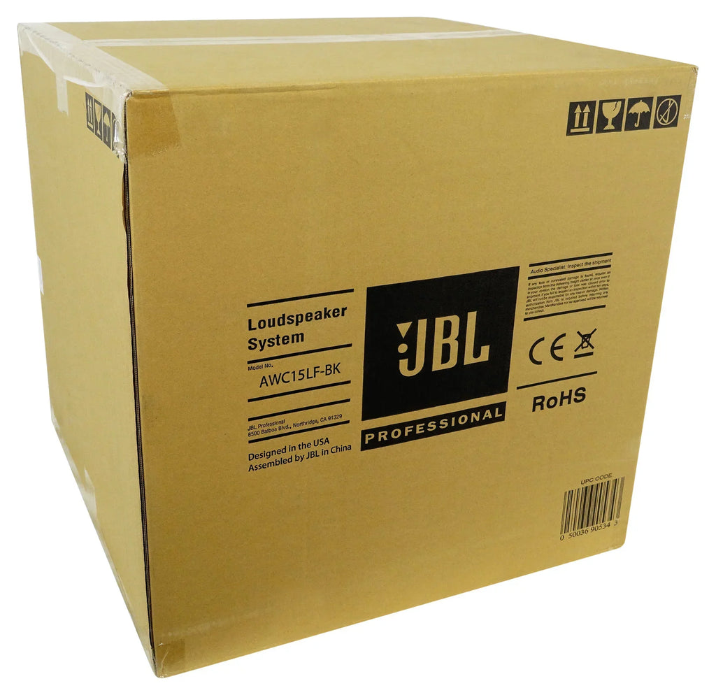 (2) Indoor/Outdoor Commercial Subs AWC15LF-BK Black Subwoofers 70v 15" JBL