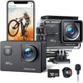 Waterproof EIS Action Camera WOLFANG Action Underwater Video WiFi 20MP Camera 4K 170� 40M Stabilization Camera Cam