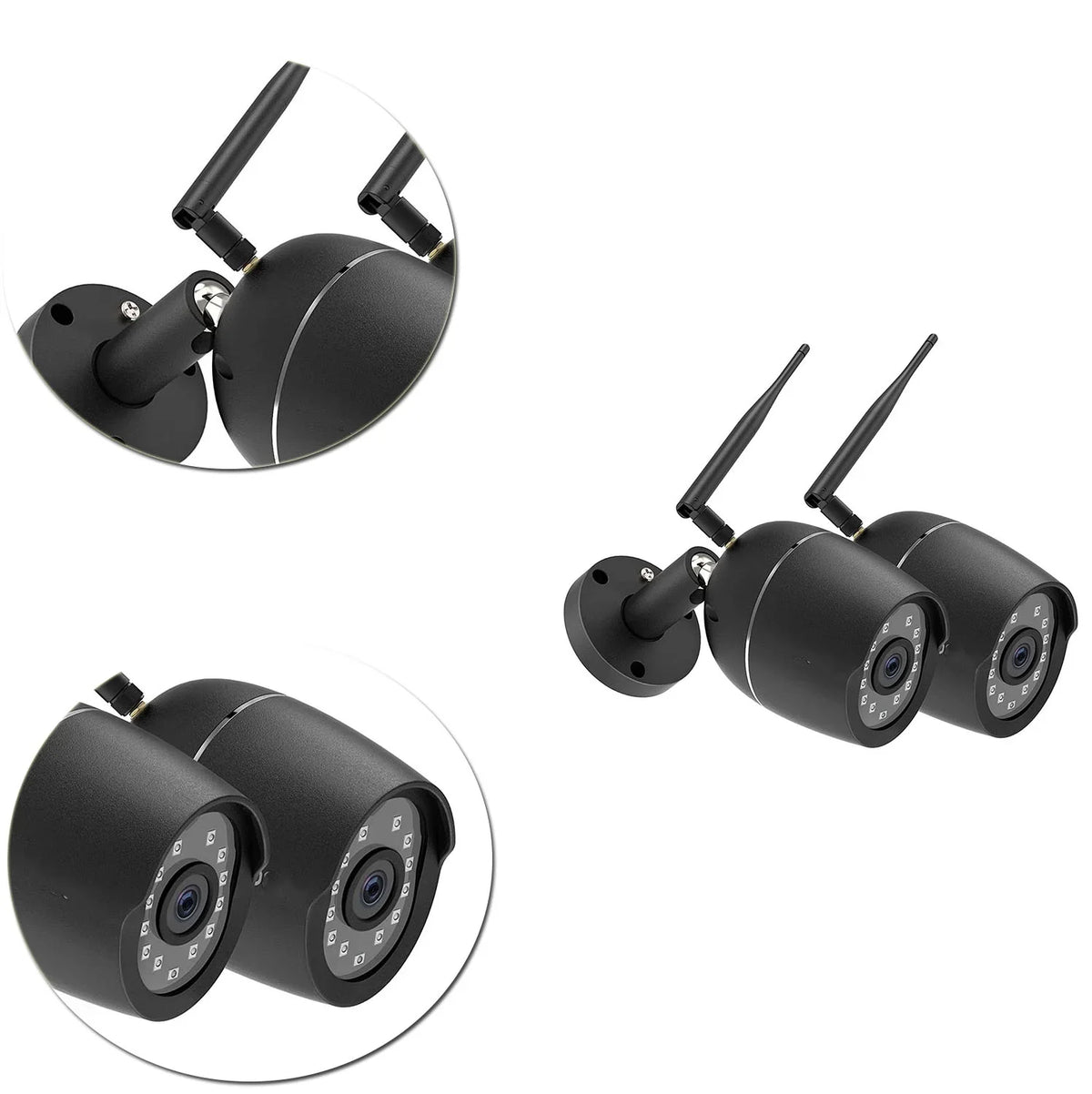 1080P Alert Home Audio, WiFi 2 Security Bullet Cameras for Cameras, Detection Outdoor Metal Camera Pack Two-Way Motion Waterproof Security Full Case