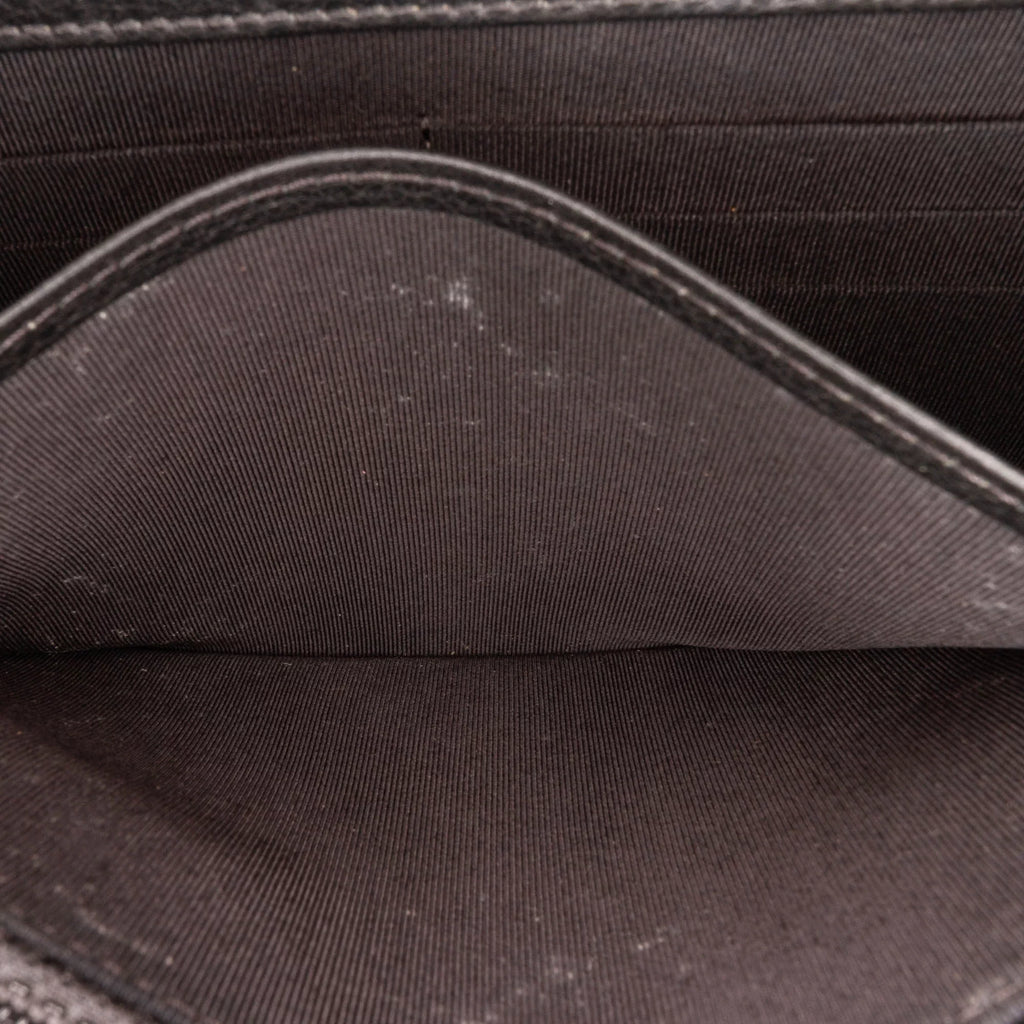 Leather (Good) Unisex Studded Calf on Black Authenticated Crossbody Wallet Pre-Owned Chain Bag
