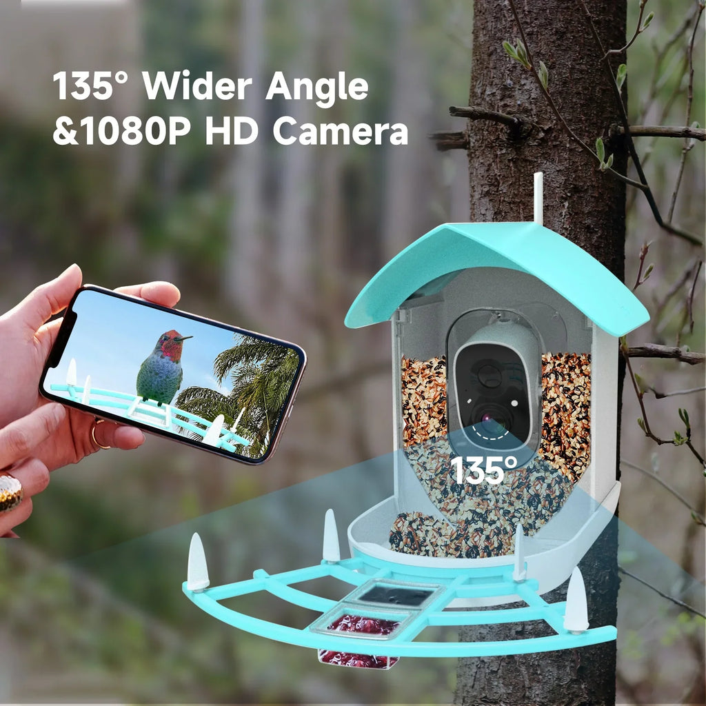 Camera Powered With camera,Feeder Andoer Camera Feeder Solar With Feeder Ai Camera CameraVideo Smart Vico Surveillance Camera Wireless Wifi Pir Ai 1080p Species AppAi Deterrent Squirrel