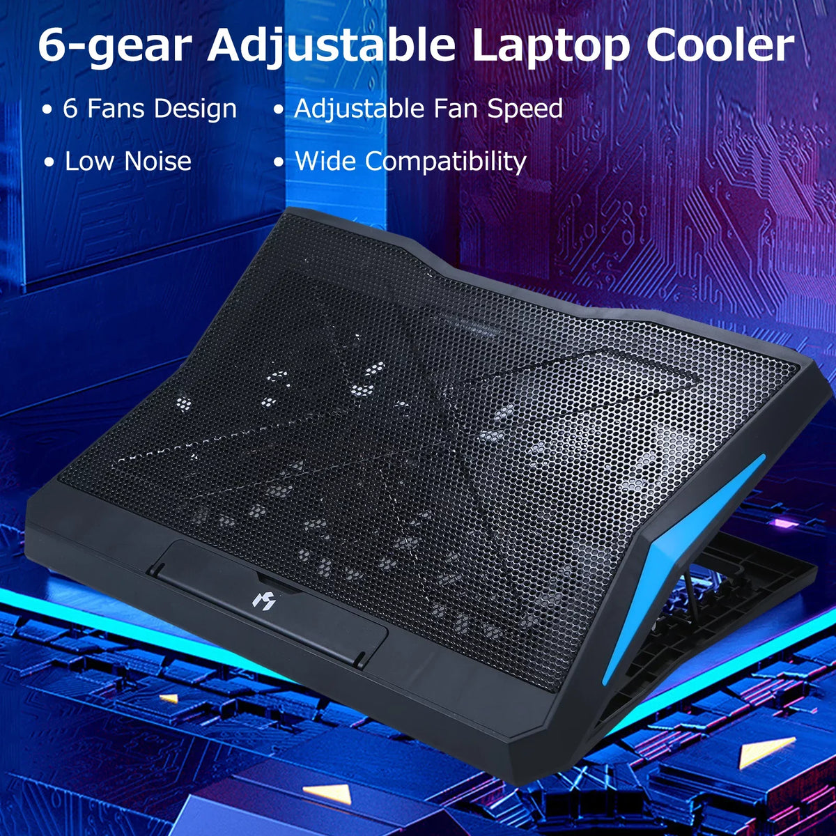 Viewing Low Stand, Cooler Noise Andoer Dissipation Efficient Fans Angle and Laptop for Comfortable 6 Heat